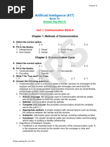 Artificial Intelligence Class10 Answer Key (Part A)