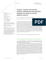Choice, Control, and Animal Welfare: Definitions and Essential Inquiries To Advance Animal Welfare Science