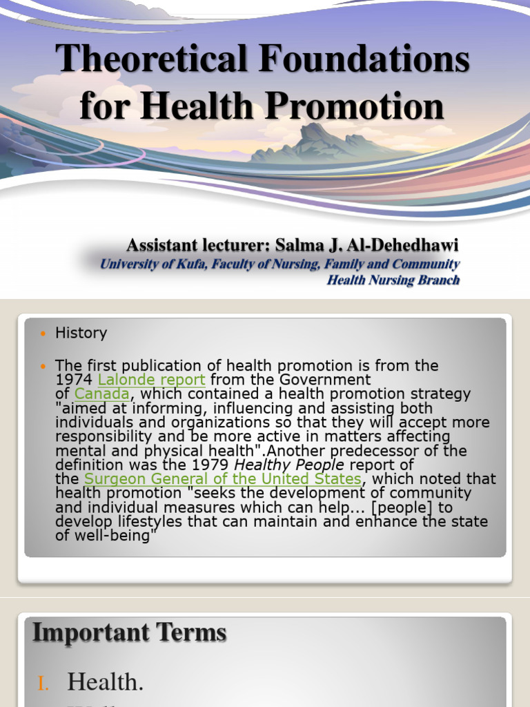 Theoretical Foundations For Health Promotion PDF