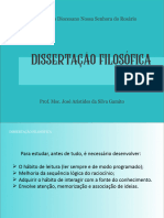 Dissertação Filosófica -  Leitura filosófica