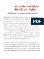 L'administration Collégiale Et Équilibrée de L'eglise - Philippe Nunn