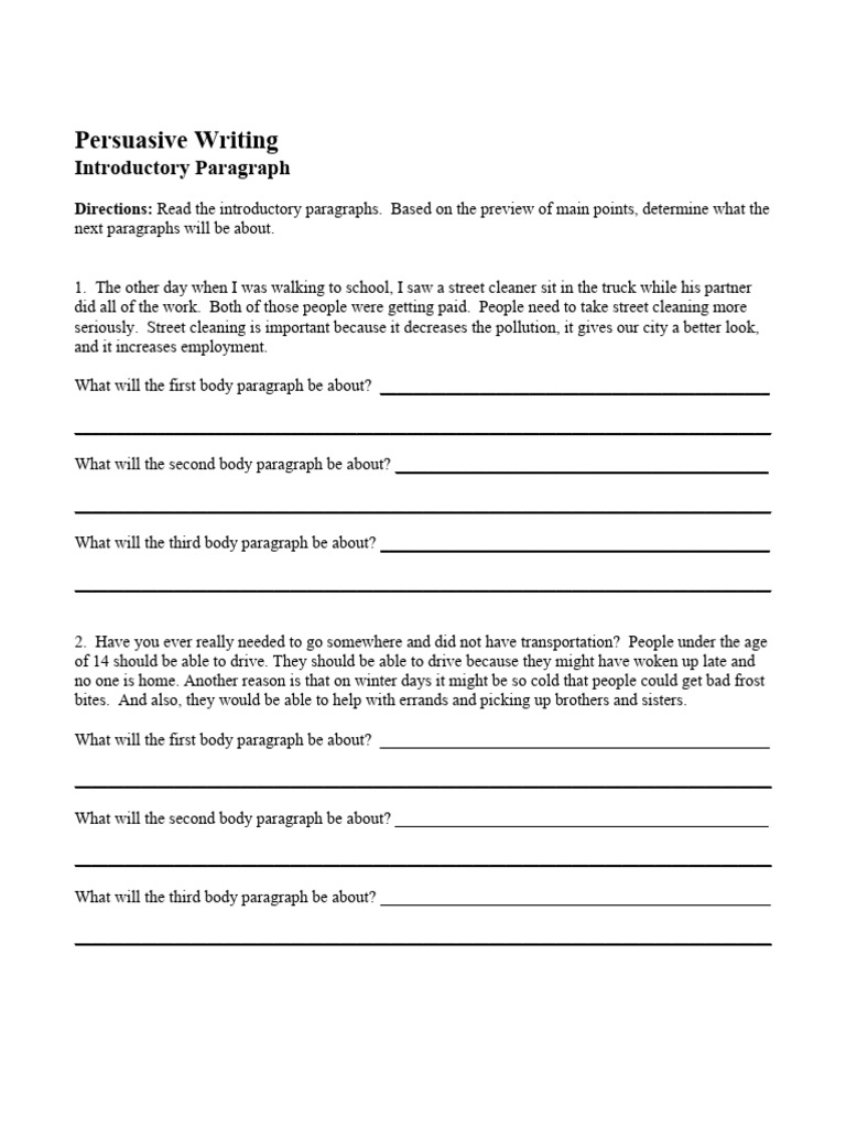 Persuasive writing basics pdf
