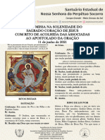 Folheto Liturgico 11.06.21 Santa Missa Na Solenidade Do Sagrado Coracao de Jesus