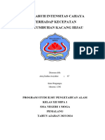 Laporan Praktikum Pengaruh Intensitas Cahaya Terhadap Kecepatan Pertumbuhan Kacang Hijau