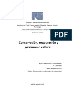 Conservacion , Restauracion y Patriminios. Mariangeles Urdaneta