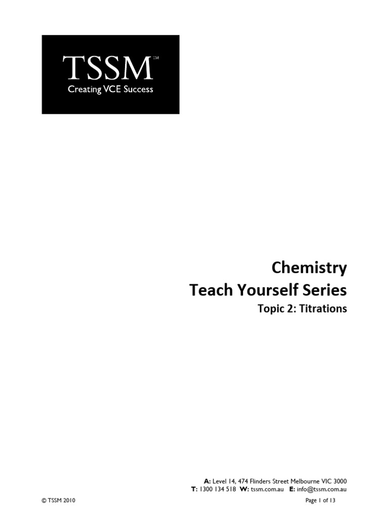 TSSM Topic 2 PDF Chemistry Titration