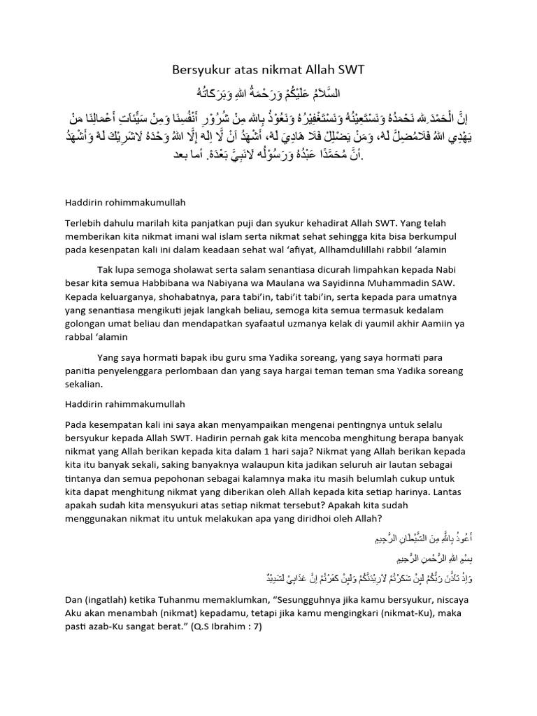 Bersyukur Atas Nikmat Allah Pdf