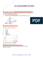 Volumes de Pyramides Et Cones Exercices de Maths en 4eme Corriges en PDF