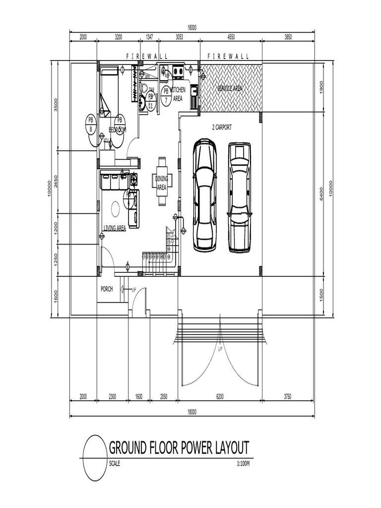 Bungalow Double Firewall Layout Plan | PDF