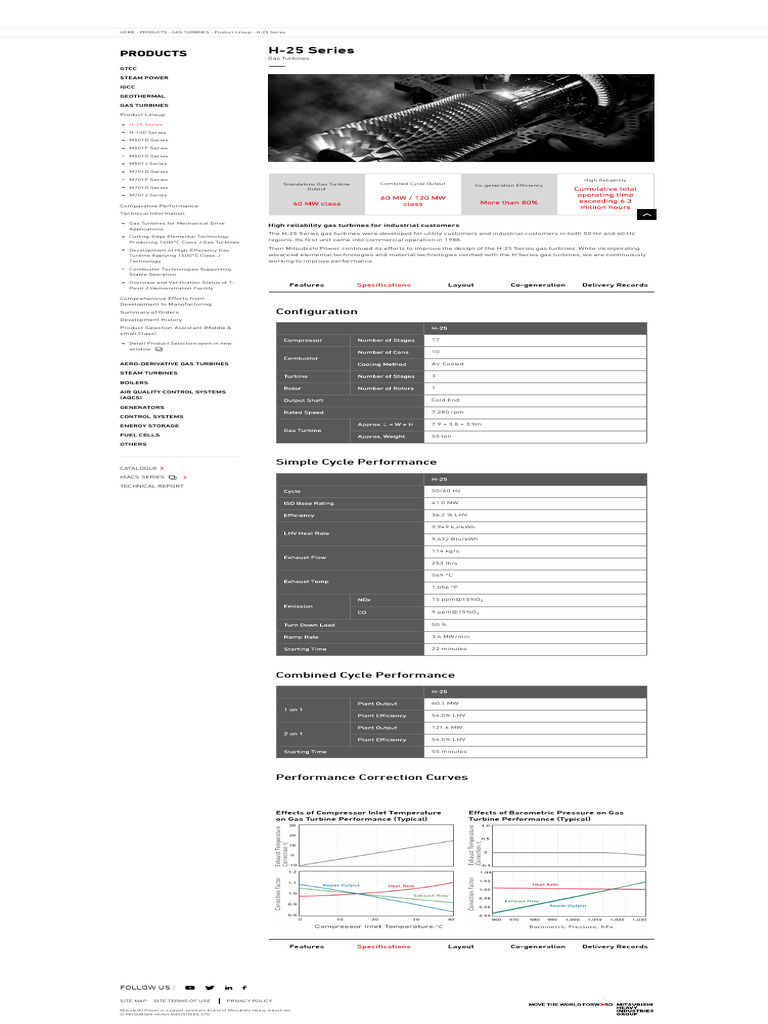 Mitsubishi Power _ H-25 Series | PDF