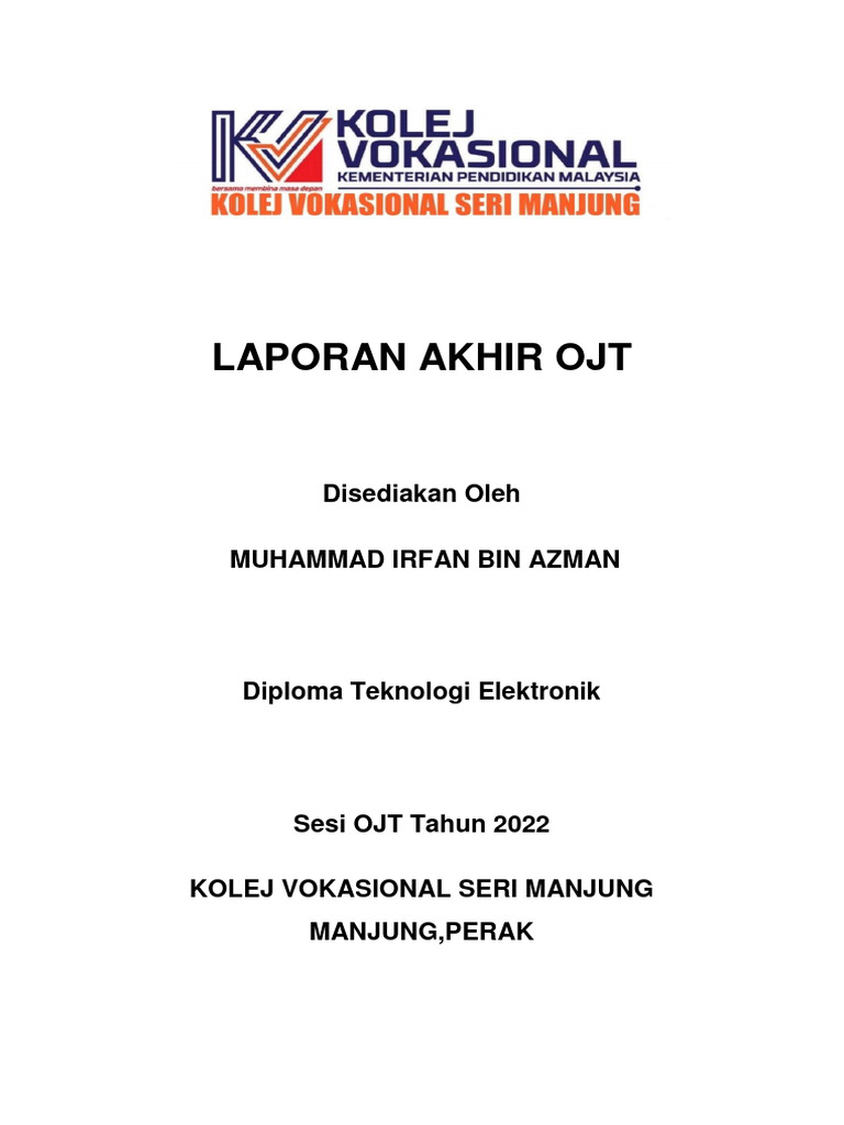Laporan Ojt Lengkap 2 Pdf