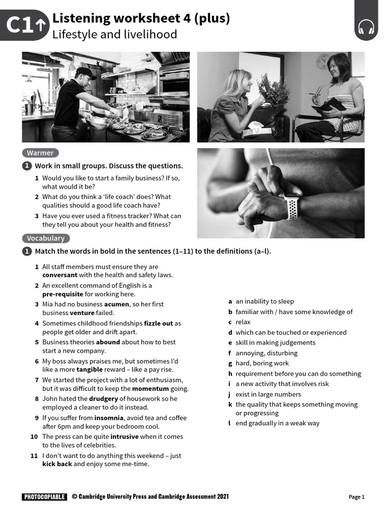 C1 Advanced Listening Worksheet 4 | PDF