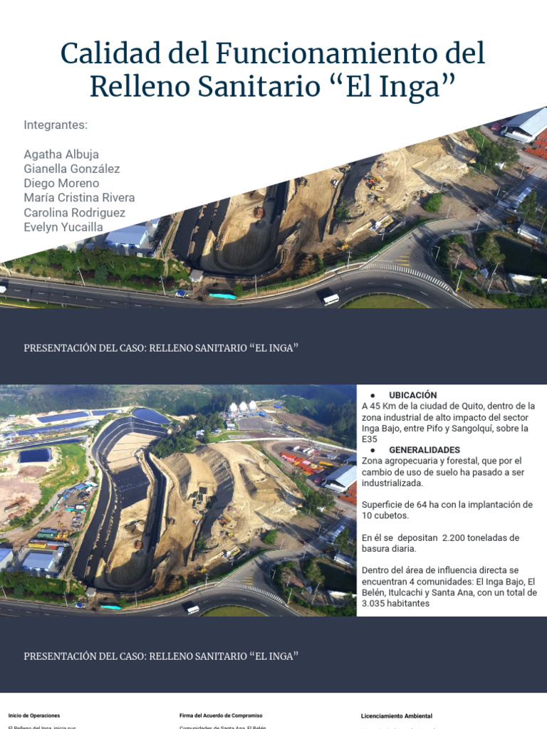 Funcionamiento del Relleno Sanitario El Inga | PDF