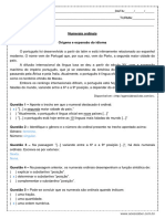 Atividade de Portugues Numerais Ordinais 7º Ano Respostas