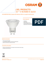 Ficha Técnica Del Producto Ficha Técnica Del Producto SST PAR 16 45 25 ° 5 W/3000 K GU10