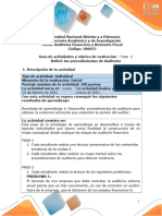 Guía de Actividades y Rúbrica de Evaluación - Unidad 1 - Fase 2 - Definir Los Procedimientos de Auditoría