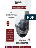 Costo de la nueva ruta Caminante estación Lerma Tren Interurbano México-Toluca a Observatorio 