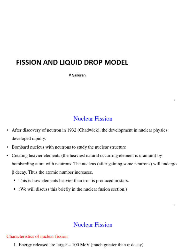 Liquid Drop Model | PDF
