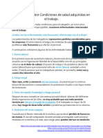 Información Sobre Condiciones de Salud Adquiridas en El Trabajo