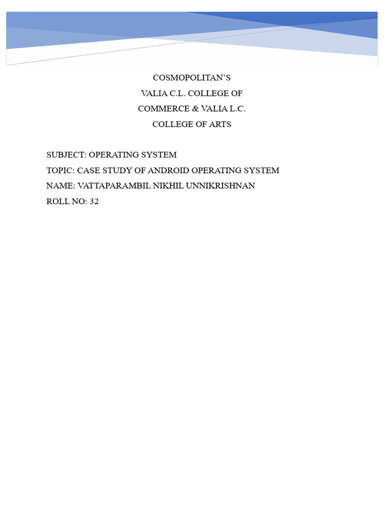 Case Study On Android Operating System | PDF