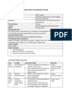 Lesson Plan On Leadership Training