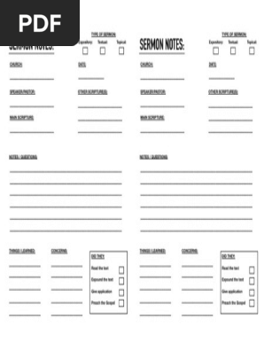 Sermon Notes