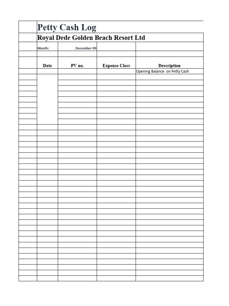 Petty Cash Template | PDF