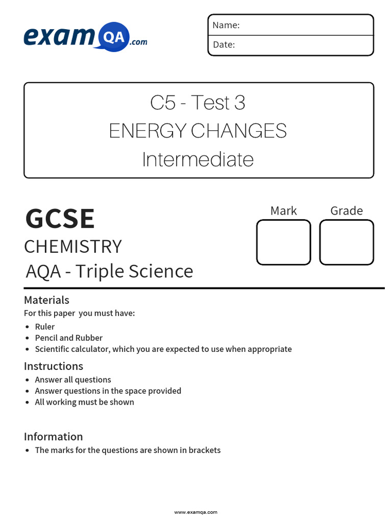 Chemistry Worksheets - Energy Changes | PDF | Rechargeable Battery ...