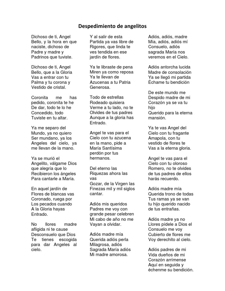 Despedimiento De Angelitos Maria Madre De Jesus Religion Y Creencia