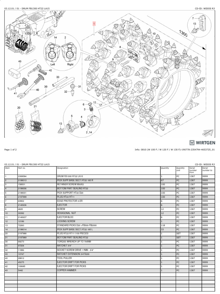 FB1300 HT22 Parts List Overview | PDF | Technology & Engineering