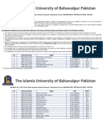 2nd Merit List LLB 5 Years Under Semester System Group A Department of Law BAHAWALPUR BWP Merit Fall 2023 Fall 2023