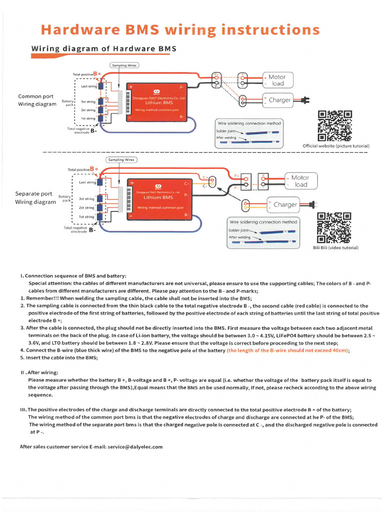 Daly BMS Instructions PDF