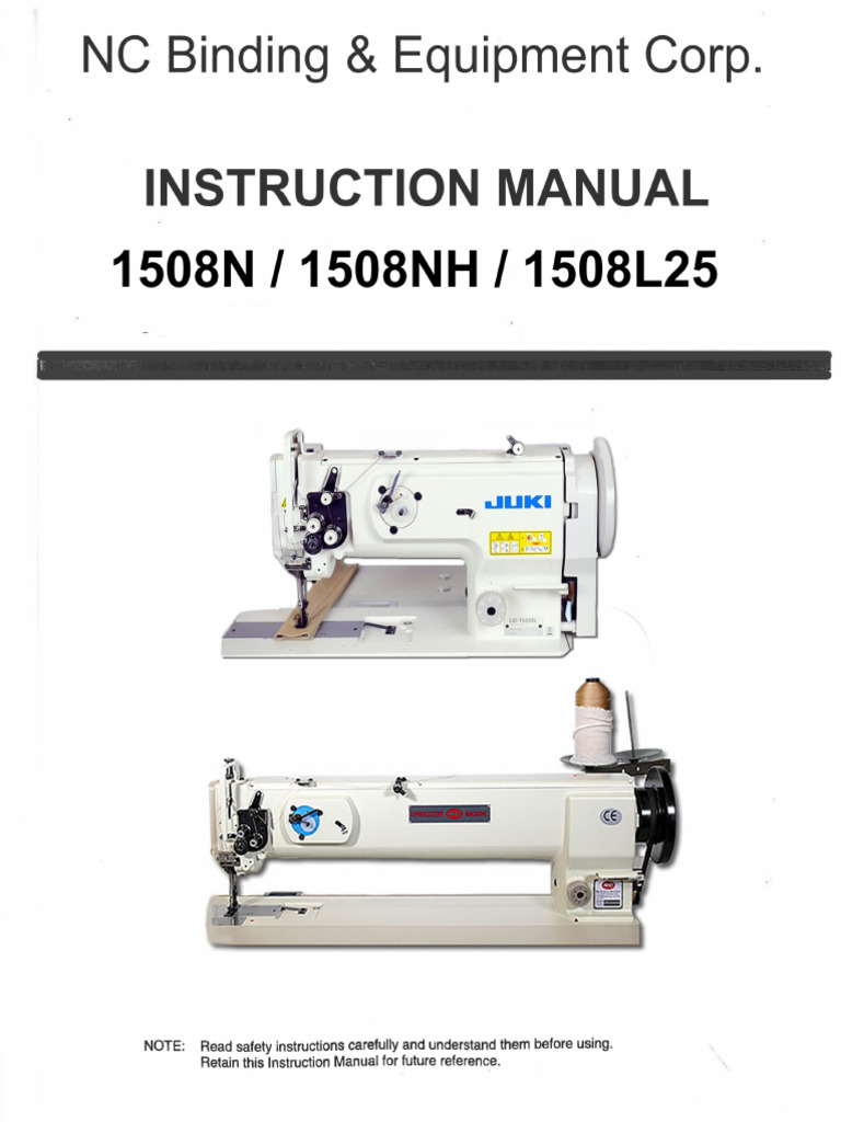 JUKI 1508N1508NH1508L25 INSTRUCTION MANUAL PDF