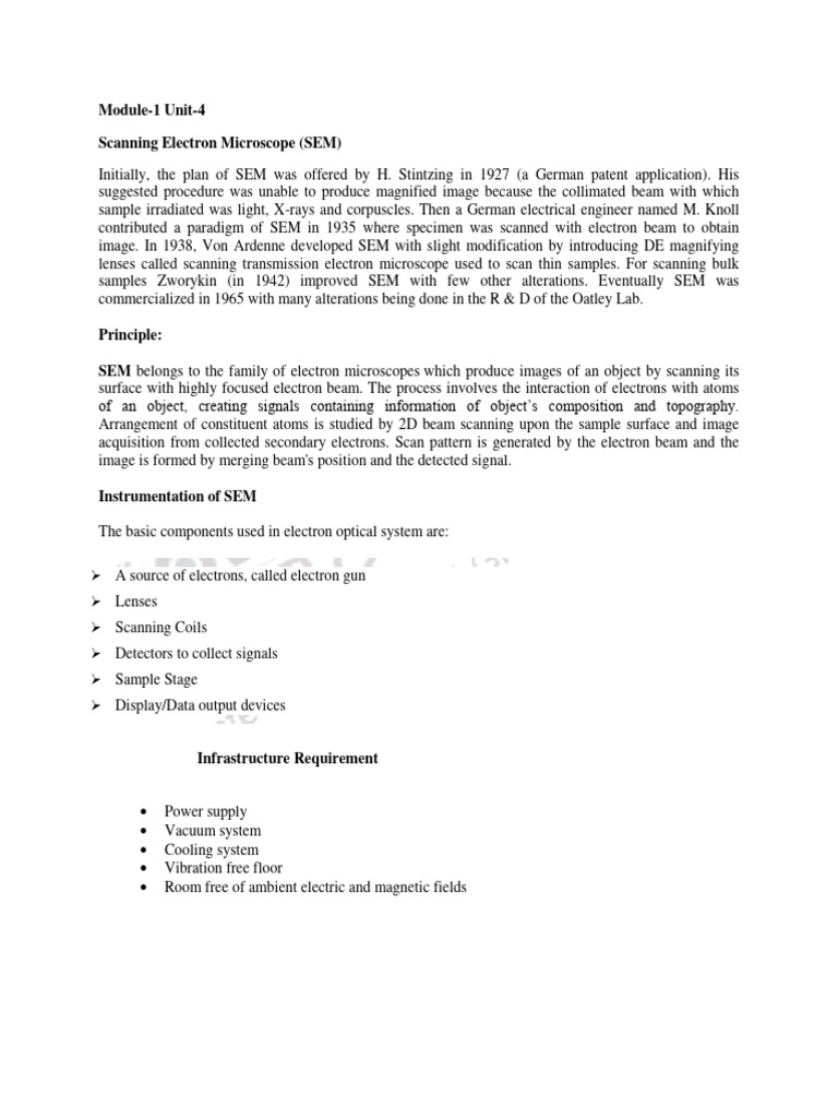 Scanning Electron Microscope Overview | PDF | Scanning Electron ...