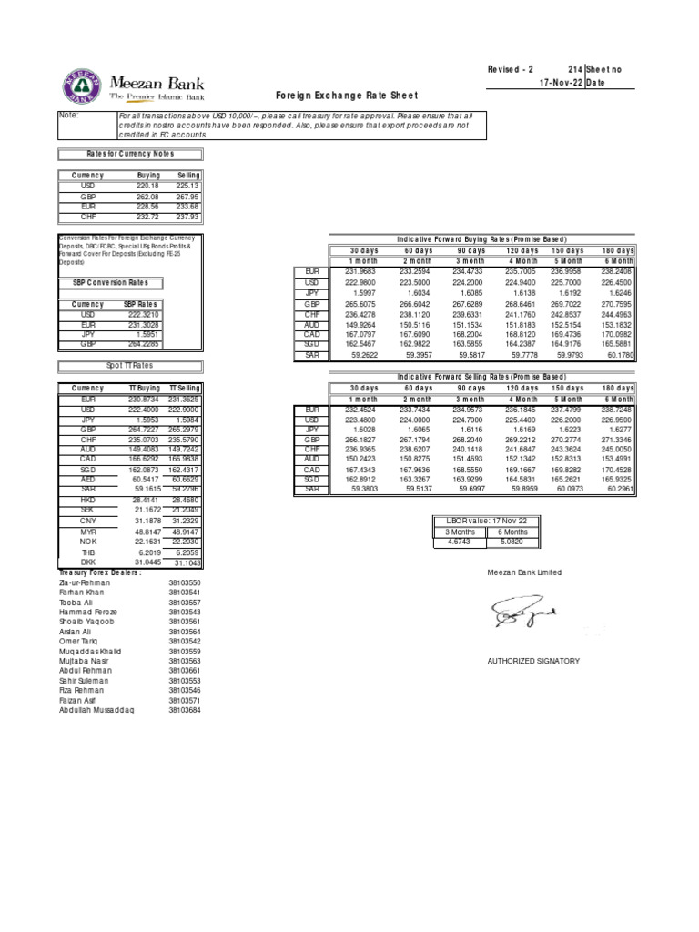 Rate Sheet | PDF