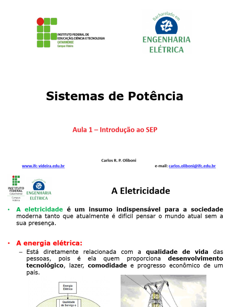 Introdução ao Sistema Elétrico de Potência | PDF | Transmissão de ...