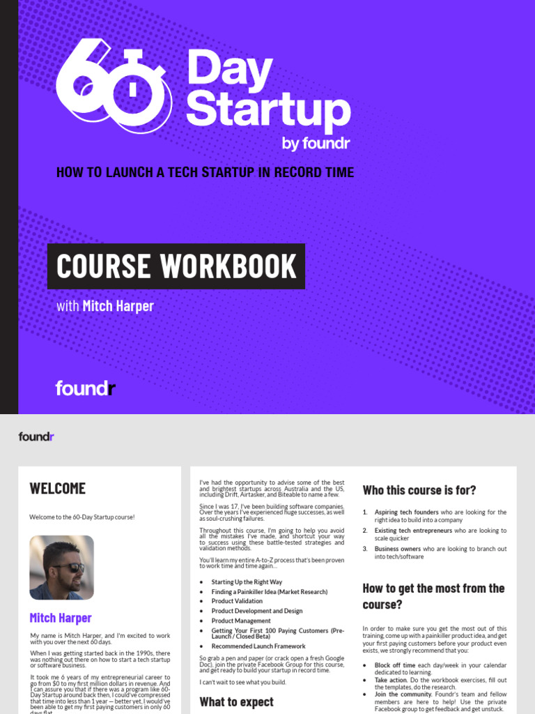 60-Day Startup Course Overview | PDF | Startup Company | Small Business ...