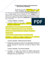 Contrato de Prestação de Serviços Profissionais de Arquitetura e Urbanismo