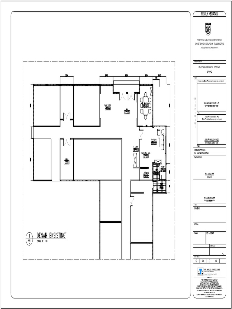 Gamabar Rencana Rehab Ruang Dinas Bpkad | PDF