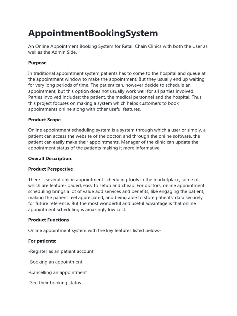 Appointment booking process