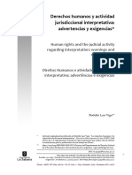 Derechos Humanos y Actividad Jurisdiccional Interpretativa. Advertencias y Exigencias. Rodolfo Luis VIGO