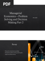 Managerial Economics Problem Solving and Decision Making Part 2