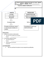 Partes de La Oracion para Segundo de Primaria