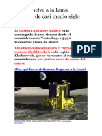 Rusia Vuelve A La Luna Después de Casi Medio Siglo