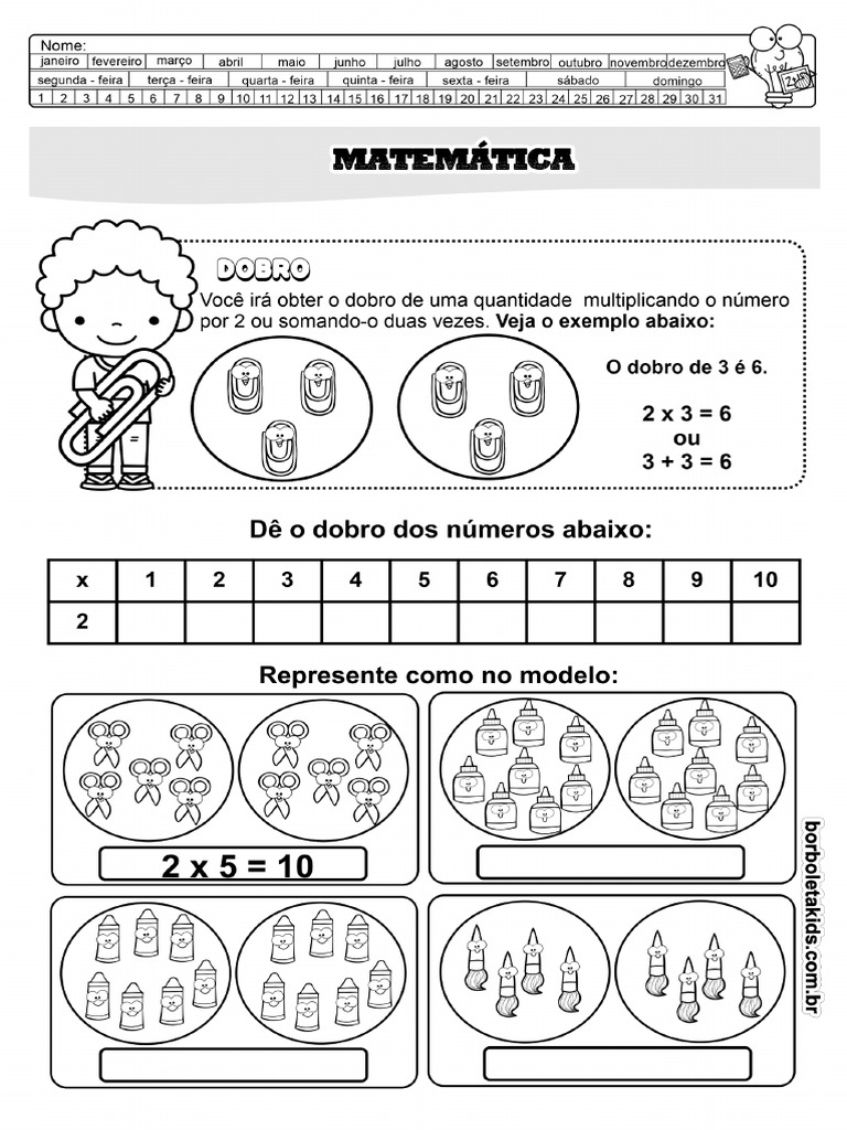 Atividades Sobre Dobro, Triplo e Metade 2 Ano | PDF | Jogos e Atividades
