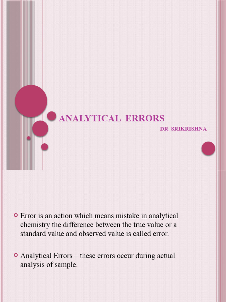 Analytical Errors PDF Observational Error Analytical Chemistry