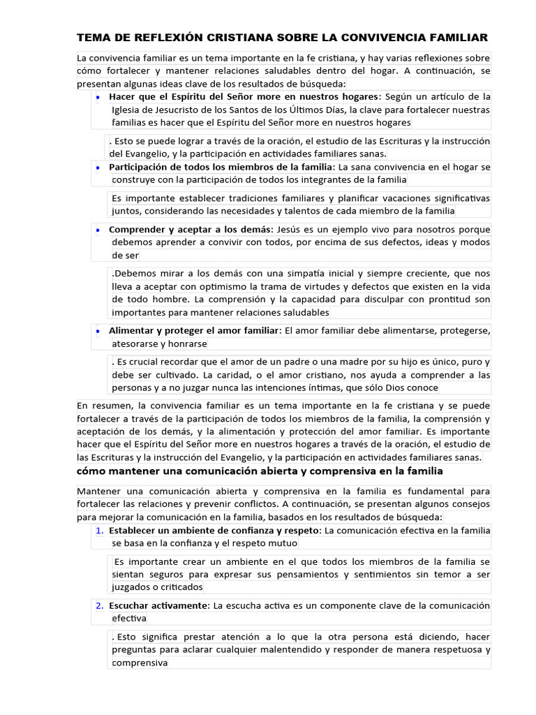 Consejos Para Lograr Una Buena Convivencia Familiar Descargar Gratis