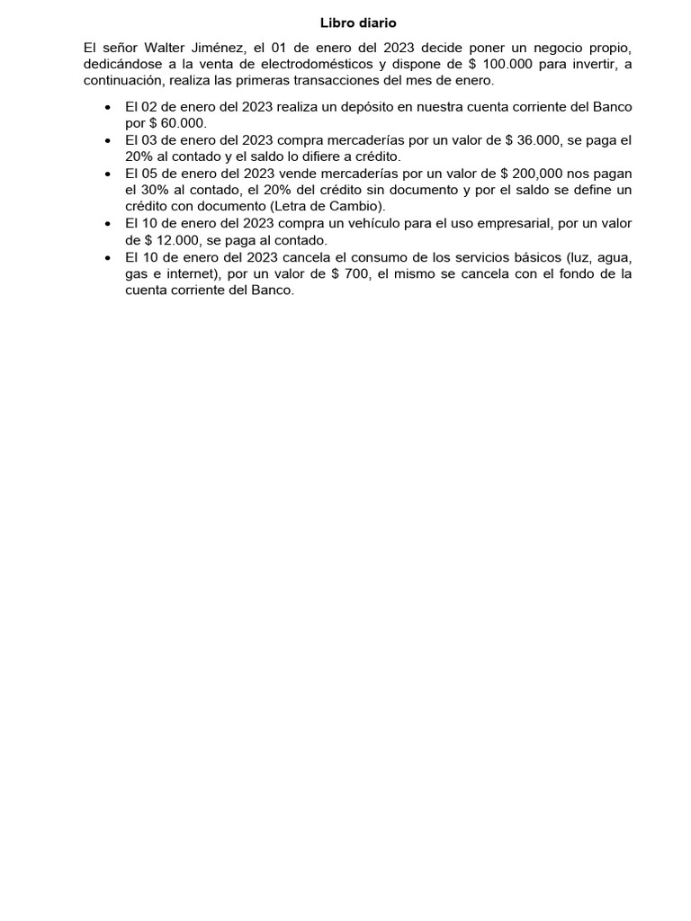 Libro Diario 2 Varios Ejercicios Pdf