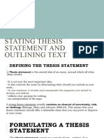 Defining The Thesis Statement