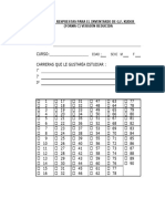 Hoja de Respuestas Inventario de Intereses Vocacionales (Version Reducida)